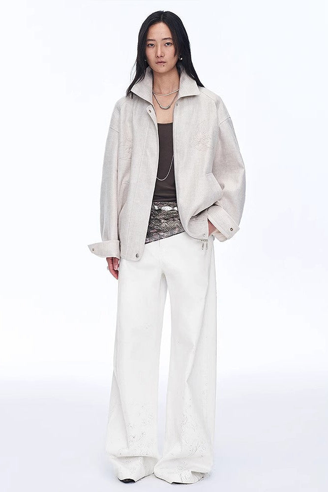 Retro ethnic style beaded embroidery linen loose straight version jacket spring"Comfort Zone"