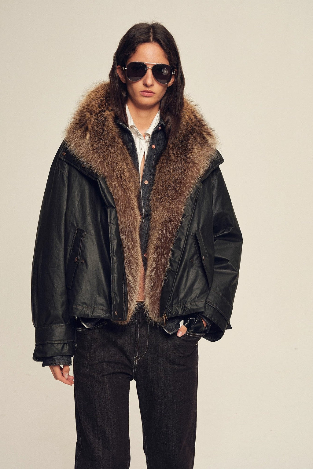 Firelady Fur Women's down fur parka Coyote and Raccoon Fur Collar-“The long night is coming”-2