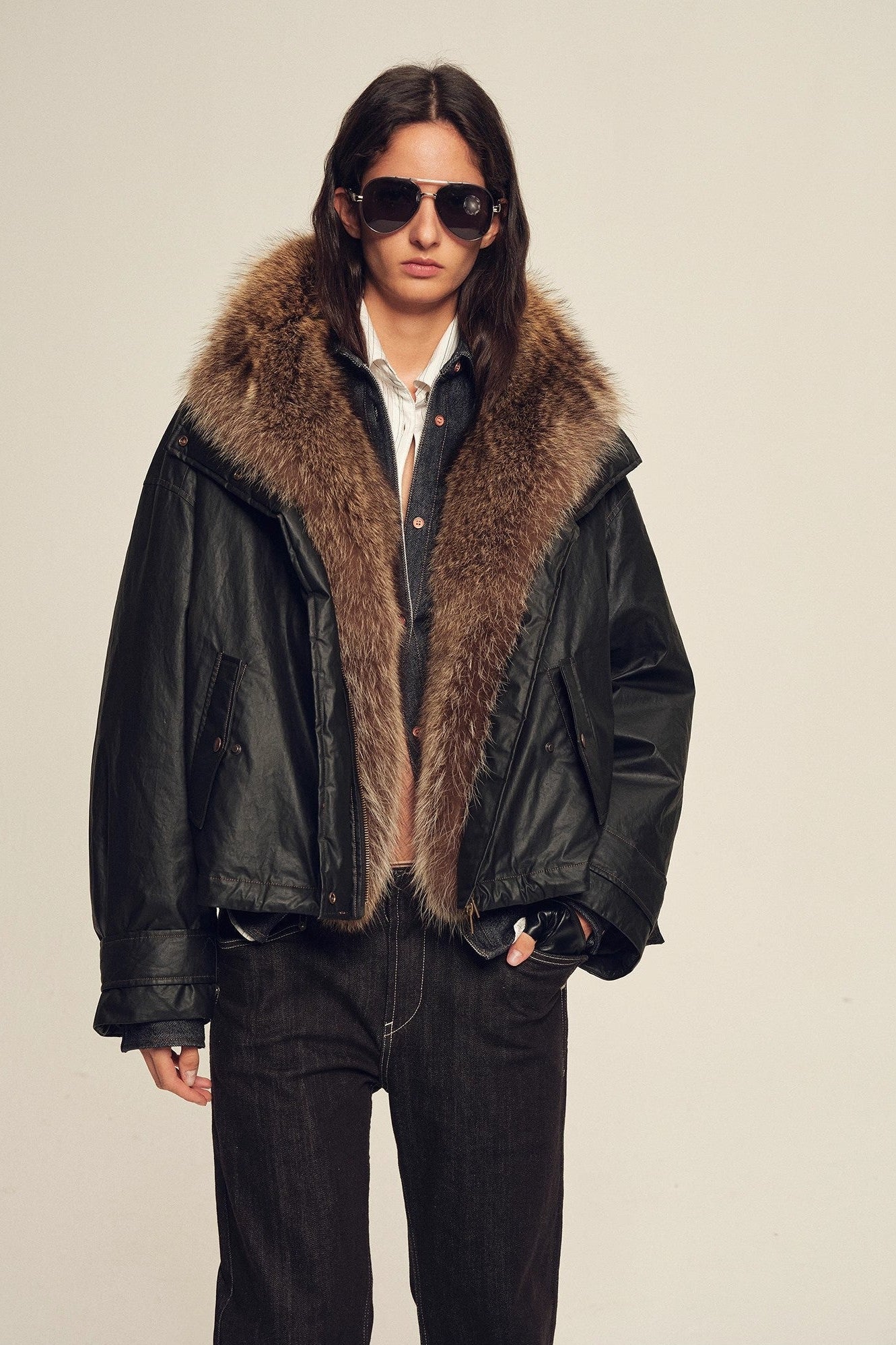 Firelady Fur Women's down fur parka Coyote and Raccoon Fur Collar-“The long night is coming”-2