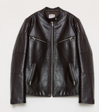 New Zealand imported waxed sheepskin/cowhide vintage motorcycle leather jacket "Manhattan Dark Night"-6