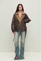 Firelady Fur Women's parka fur coat Two-tone totakrug down jacket “Song of the North”-3