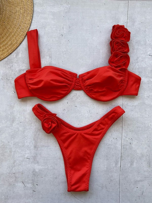 Miss Sparkling Two Piece Rose Bikini