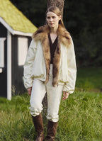 Fireladyfur Women's Detachable Contrasting Fox Fur Collar Down Jacket"Day and Night Rider"-1