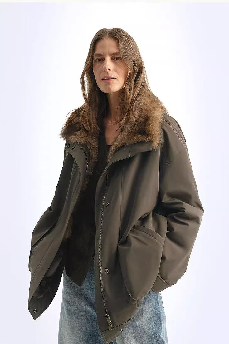 Firelady Fur Women's down fur parka Coyote and Raccoon Fur Collar-“The long night is coming”-0