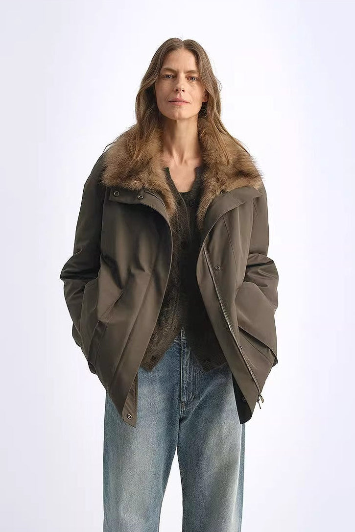 Firelady Fur Women's down fur parka Coyote and Raccoon Fur Collar-“The long night is coming”-4