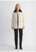 Fireladyfur Women's Goose Down Detroit Jacket with Merino wool Collar-1