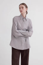 Plaid shirt commuting inner top high-end long-sleeved "Independence Song"