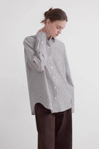 Plaid shirt commuting inner top high-end long-sleeved "Independence Song"