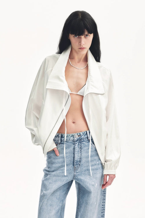 "Front Page Daily" drawstring raglan sleeve straight collar jacket summer-1