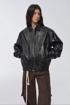Fireladyfur Women's Retro Work Jacket in Waxed Leather "Fashionable Luke"-4
