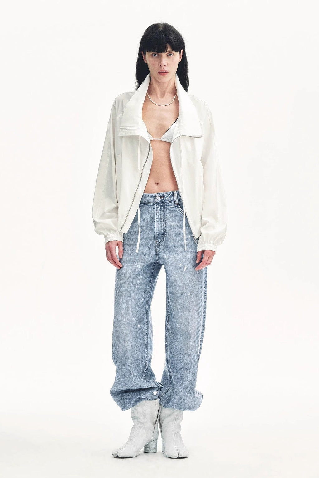 "Front Page Daily" drawstring raglan sleeve straight collar jacket summer-0