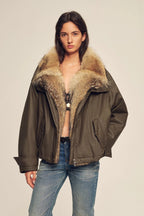 Firelady Fur Women's down fur parka Coyote and Raccoon Fur Collar-“The long night is coming”-3