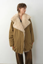 Fireladyfur Women's Winter Goose Down Coat with Tuscan wool"Modern Introduction"-4