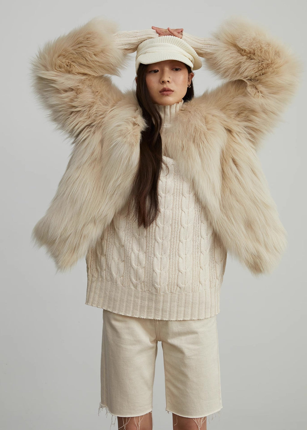 Fireladyfur Women's Fur Coat | Genuine Finnish Fox Fur"Reed Flower"-3