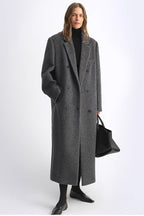 "Opium Nights"Women's Double-Breasted Blazer Coat with Straight Shoulders-2