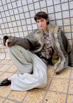 Fireladyfur Women's Warm Winter Down Jacket with a Fluffy Fox Fur Collar“Travel Notes”-4