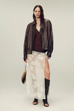 Fireladyfur Women's Suede Top-Grain Sheepskin Leather Jacket-2