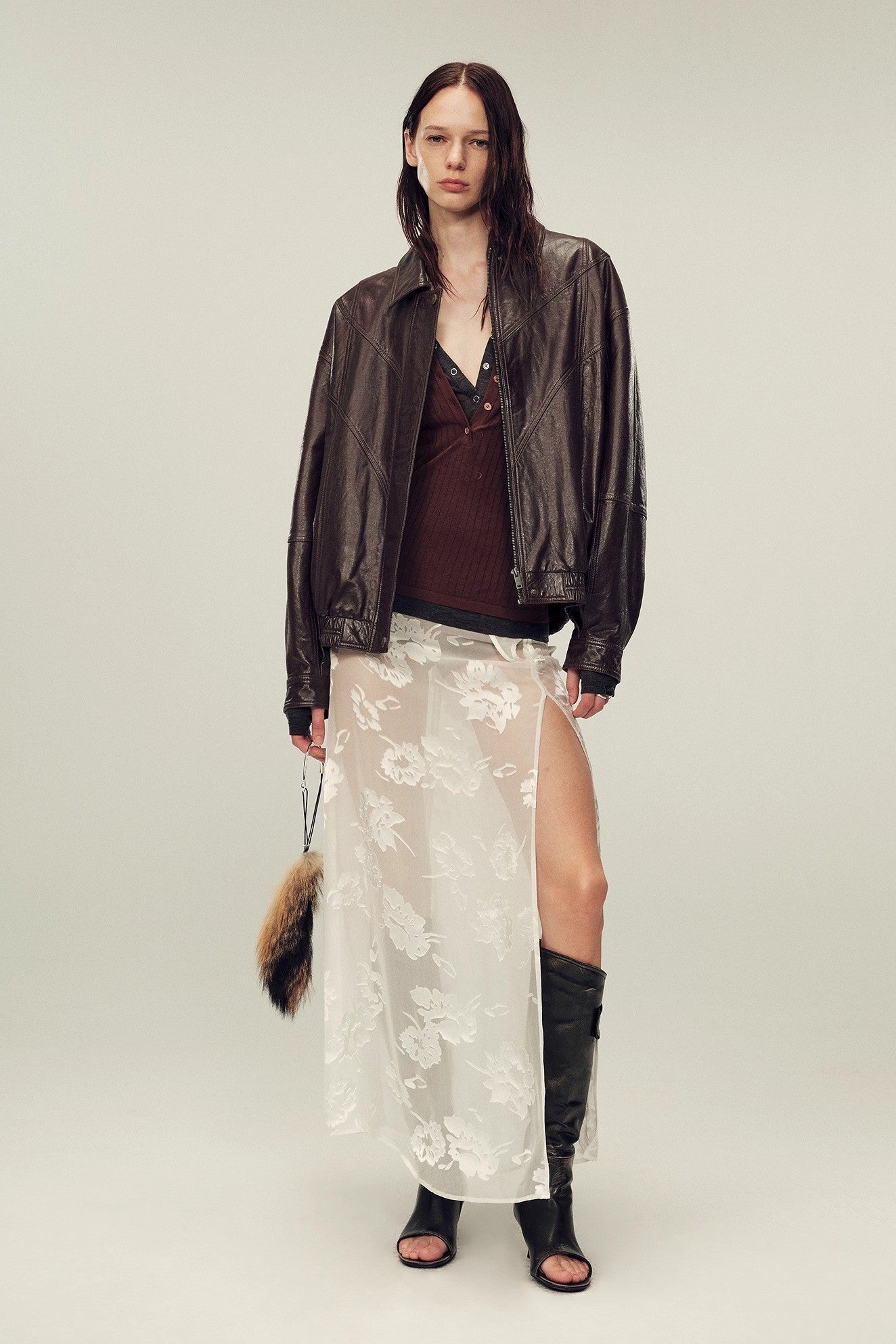 Fireladyfur Women's Suede Top-Grain Sheepskin Leather Jacket-2