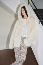 "Winter Snow" lazy silhouette hooded Tuscan curly sheepskin fur coat winter-1