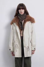 Fireladyfur Women’s Goose Down Parka  coat with Toscana Shearling Fur“Green Mile Miracle”-1