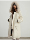 Fireladyfur Women’s Hooded Down Raccoon Fur Collar Parka Cold Weather“Manchester City old story”-0