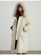 Fireladyfur Women’s Hooded Down Raccoon Fur Collar Parka Cold Weather“Manchester City old story”-0