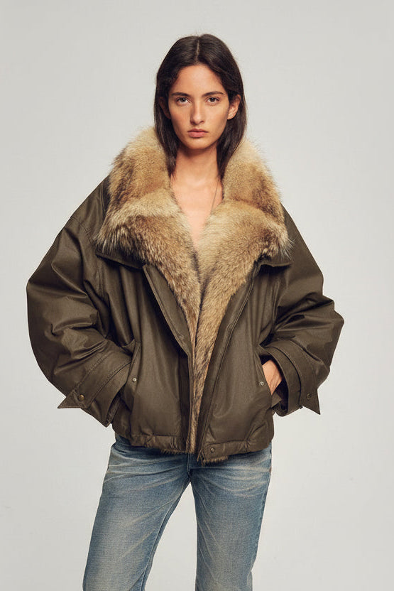 Firelady Fur Women's down fur parka Coyote and Raccoon Fur Collar-“The long night is coming”-0