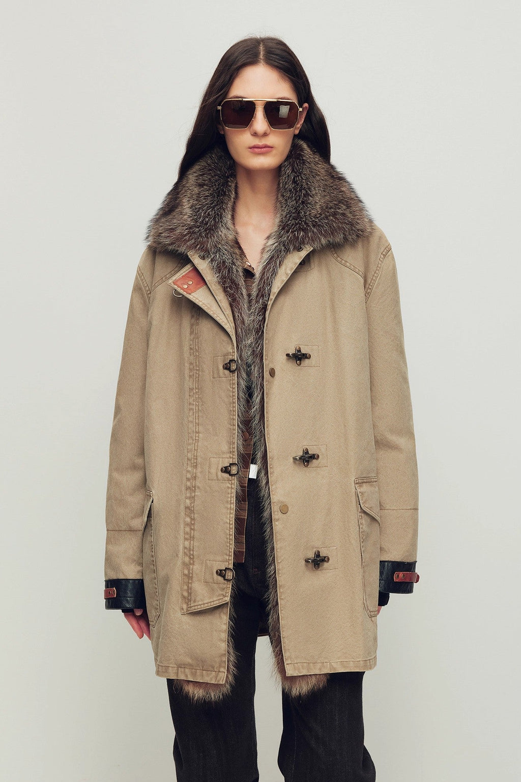 Firelady Women’s Parka with Real American Raccoon Fur Collar – Premium 90% White Goose Down Coat“Winter Street Lights”-4