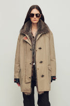 Firelady Women’s Parka with Real American Raccoon Fur Collar – Premium 90% White Goose Down Coat“Winter Street Lights”-4