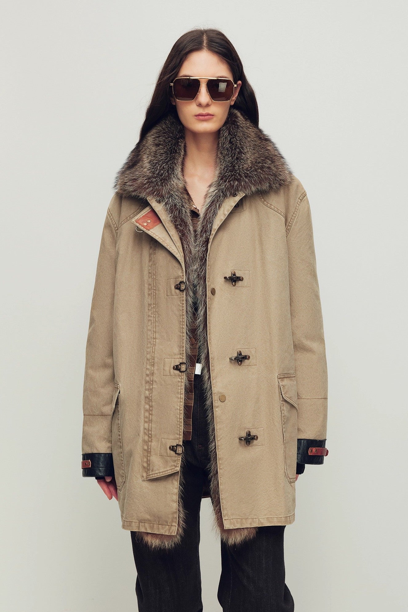 Firelady Women’s Parka with Real American Raccoon Fur Collar – Premium 90% White Goose Down Coat“Winter Street Lights”-4