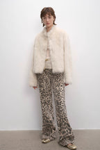 "Healing Eros" casual stand-up collar short Tuscan sheepskin fur coat winter-0