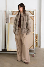 Imported purple label mink coat horizontal ridge leaning against the ridge craft mink fur coat-4