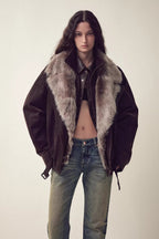 Firelady Fur Women's parka fur coat Two-tone totakrug down jacket “Song of the North”-0