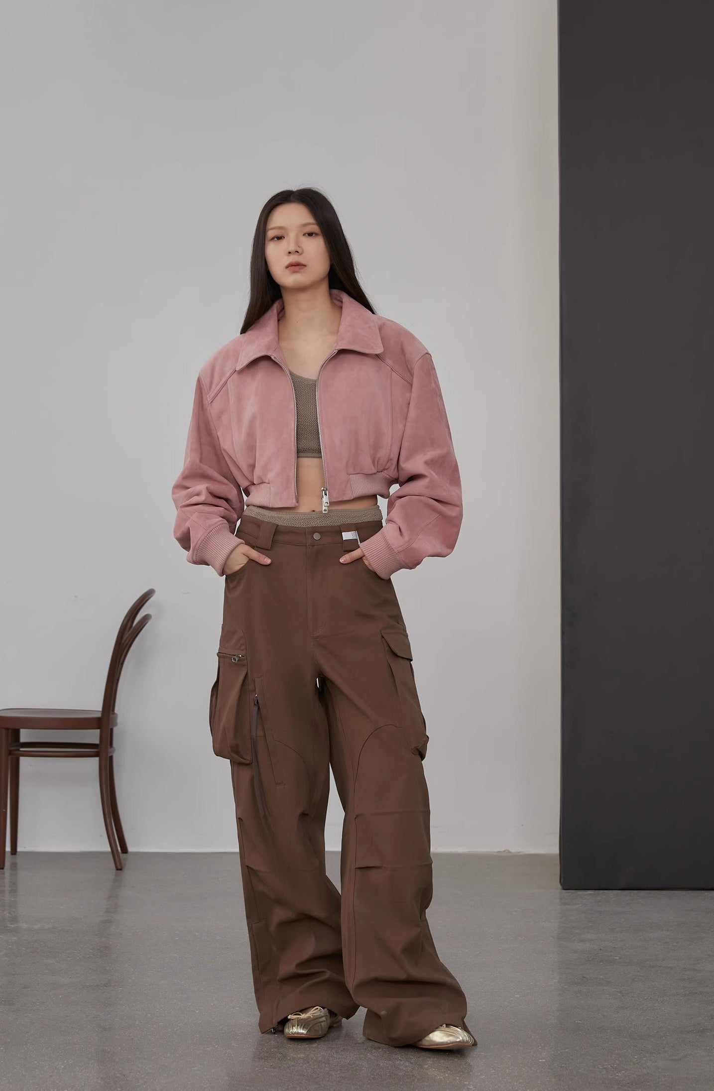 Retro  Classic Stand Up Sheep Leather Short Jacket "Witch Game"-0