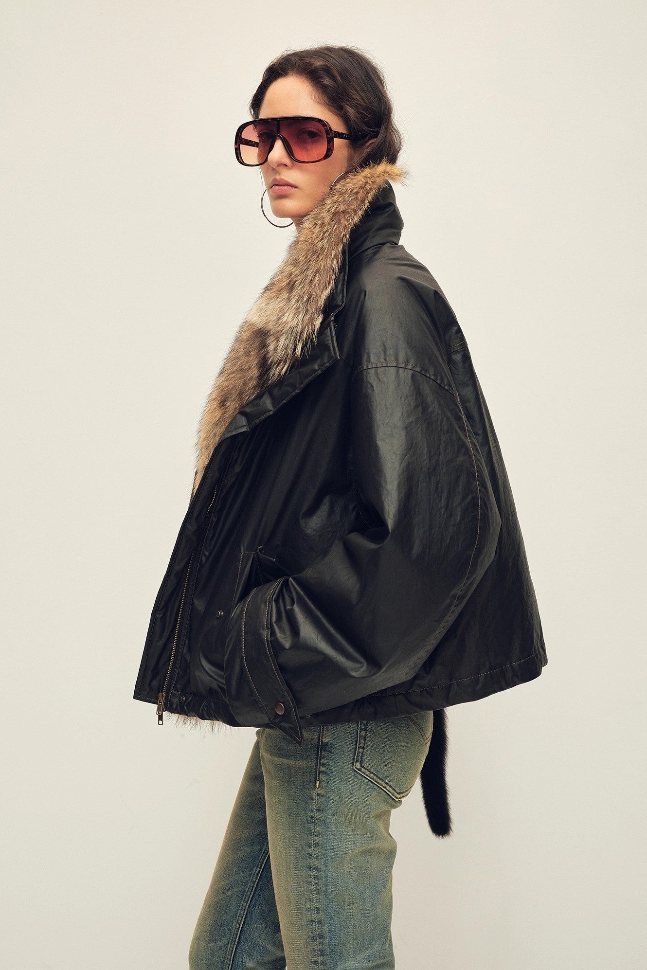 Firelady Fur Women's down fur parka Coyote and Raccoon Fur Collar-“The long night is coming”-4