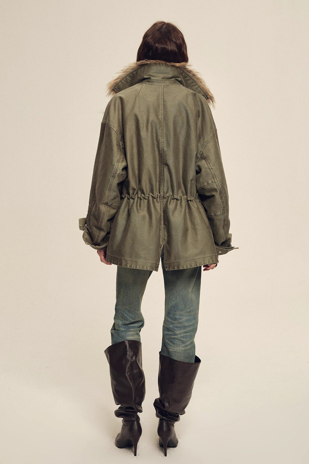 Firelady Women's Sheepskin Parka coat with Two-Tone Toscana Coyote Fur Collar“Wilderness Parka”-3