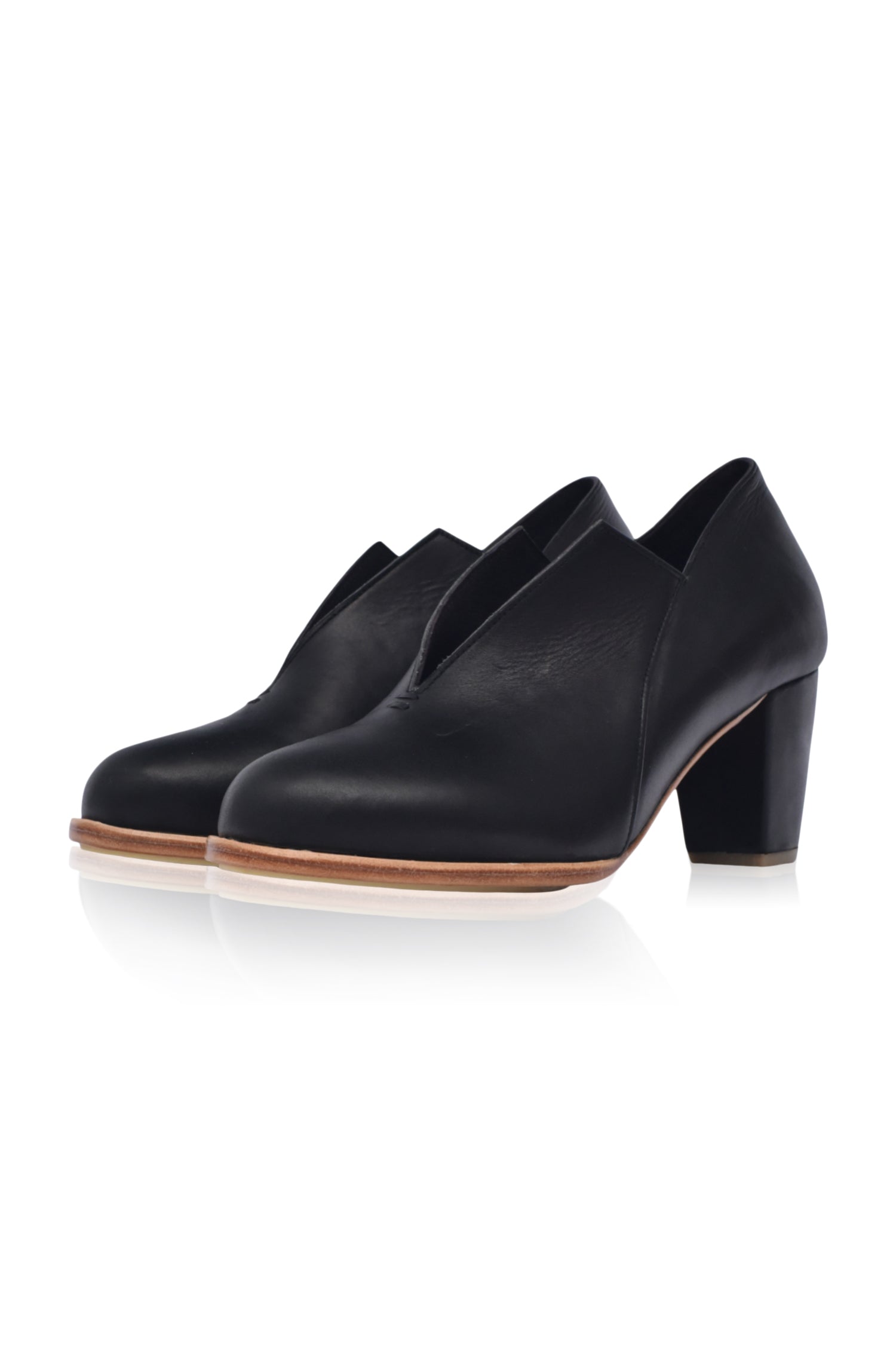Ange Leather Heel Booties-2