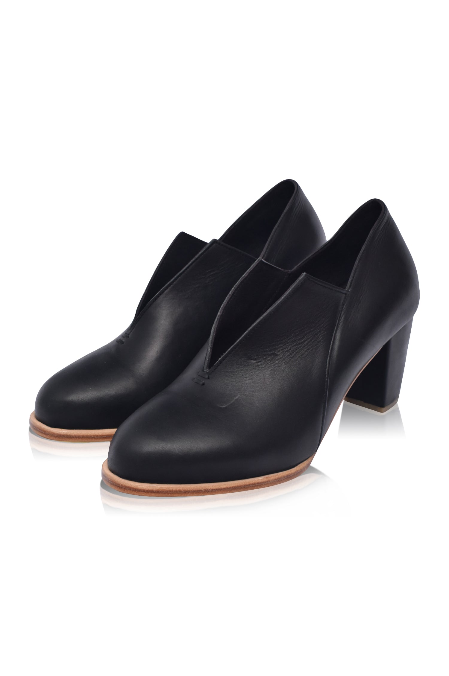 Ange Leather Heel Booties-4