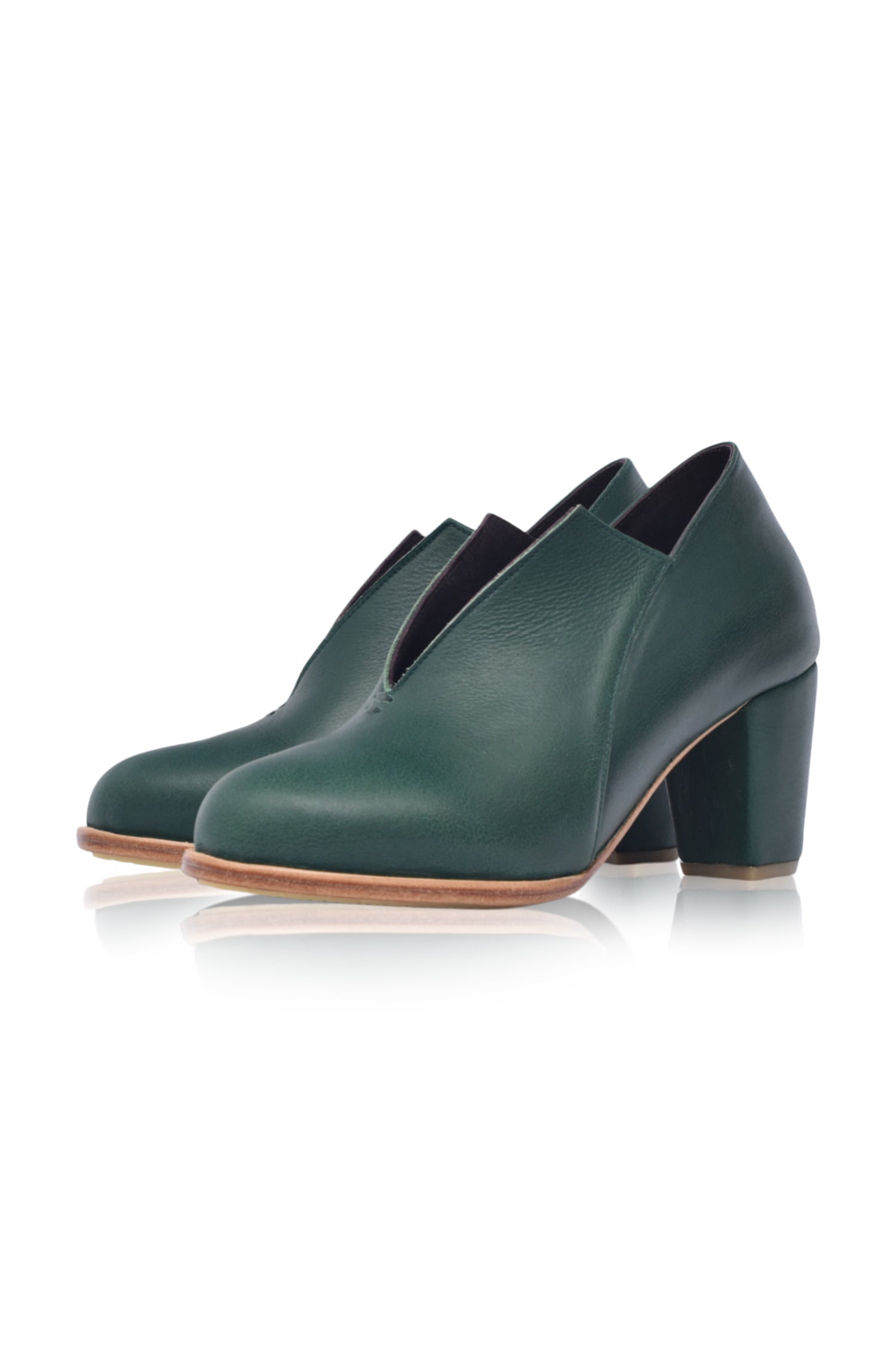 Ange Leather Heel Booties-6