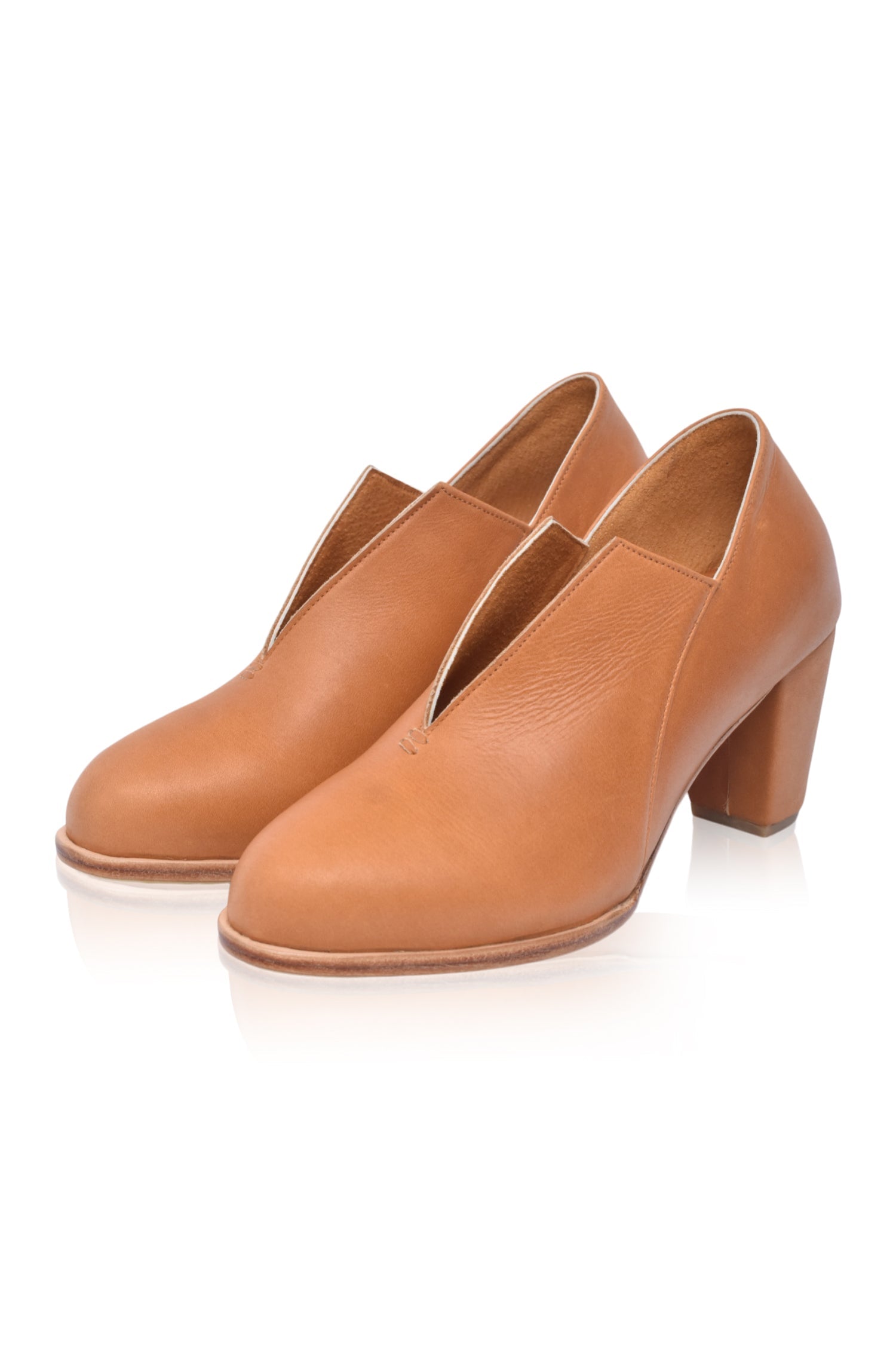 Ange Leather Heel Booties-7