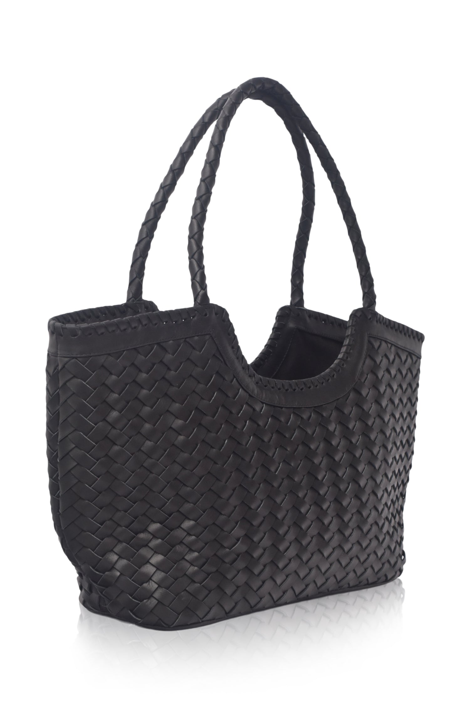 Bellagio Woven Leather Tote Bag-2