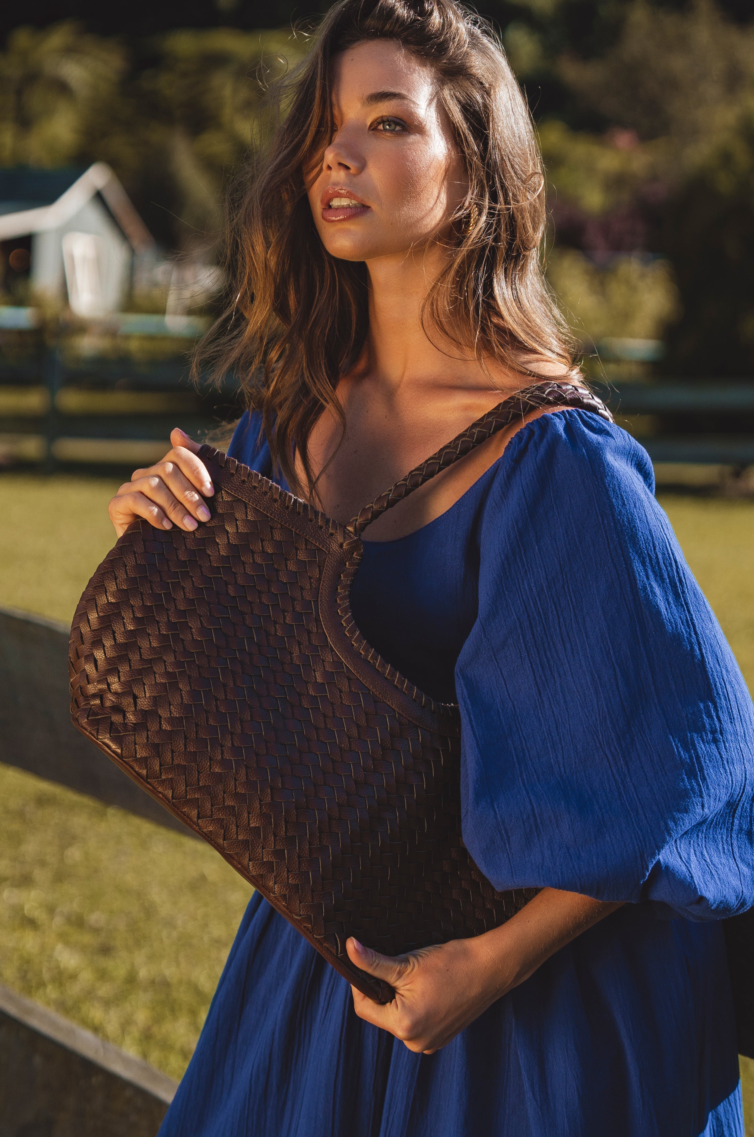 Bellagio Woven Leather Tote Bag-0