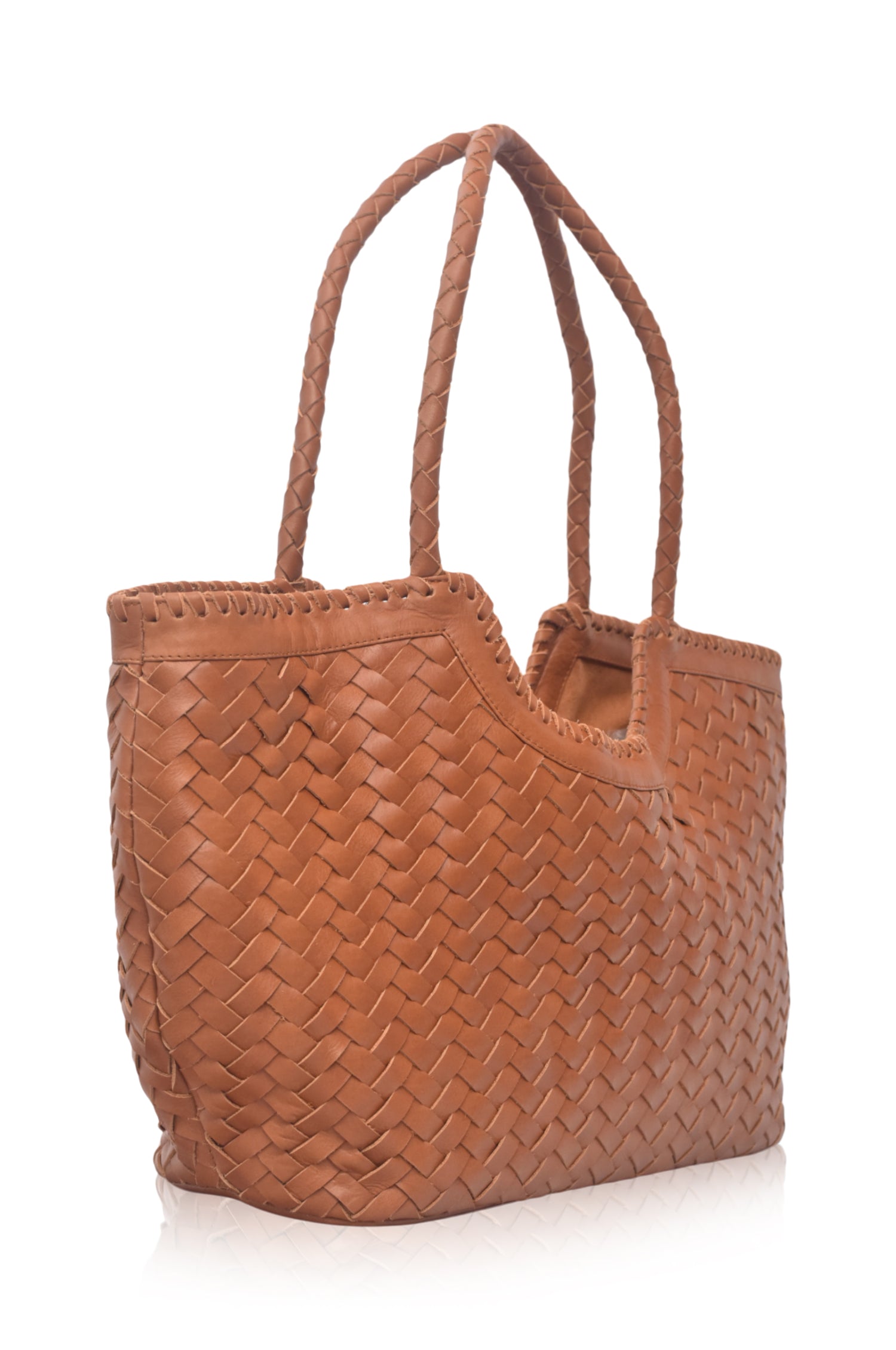 Bellagio Woven Leather Tote Bag-2