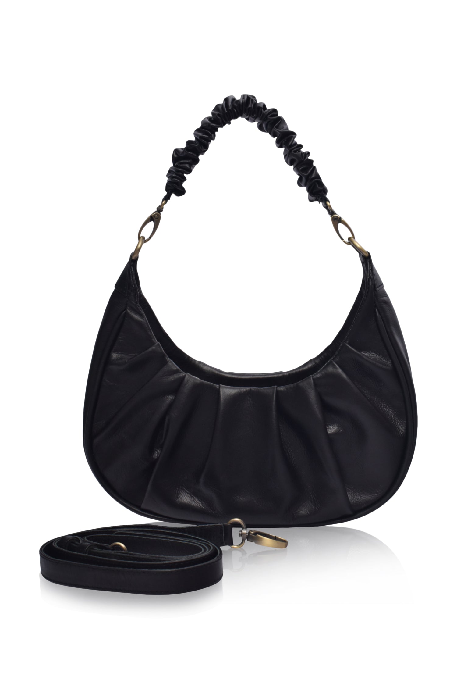 Camille Ruched Leather Bag-6
