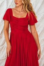 Clemente Gathered Midi Dress