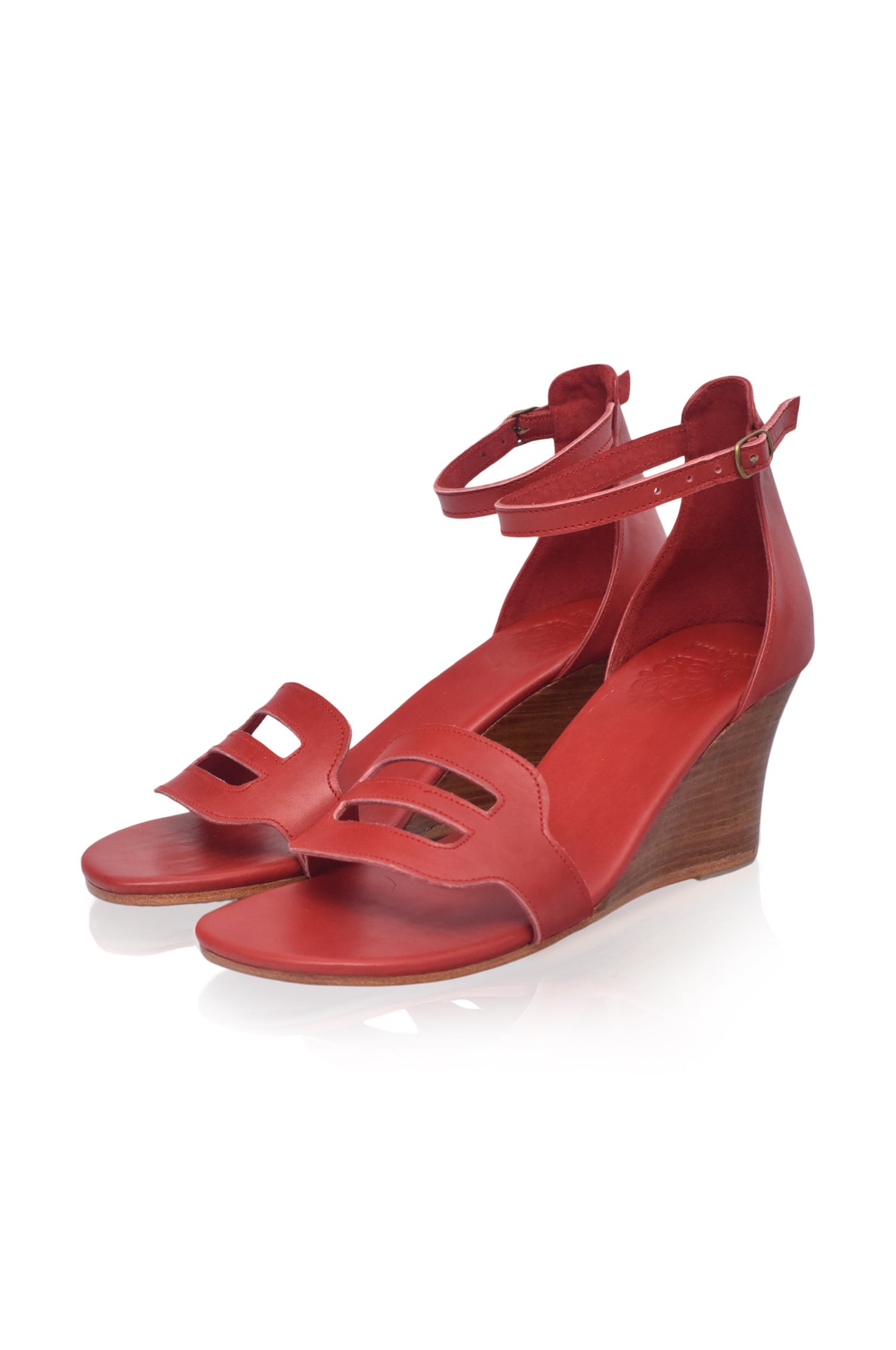 Como Leather Wedge Sandals-3