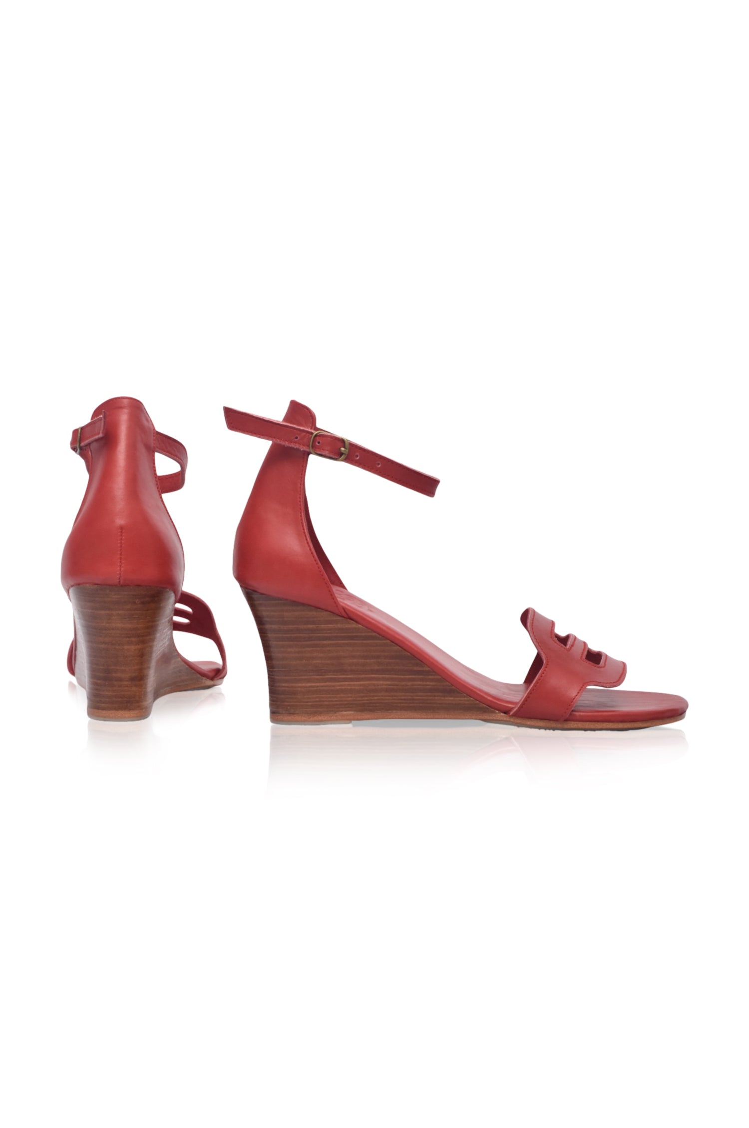 Como Leather Wedge Sandals-4