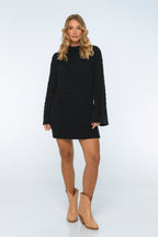 Cozy Cable-Knit Sweater Dress