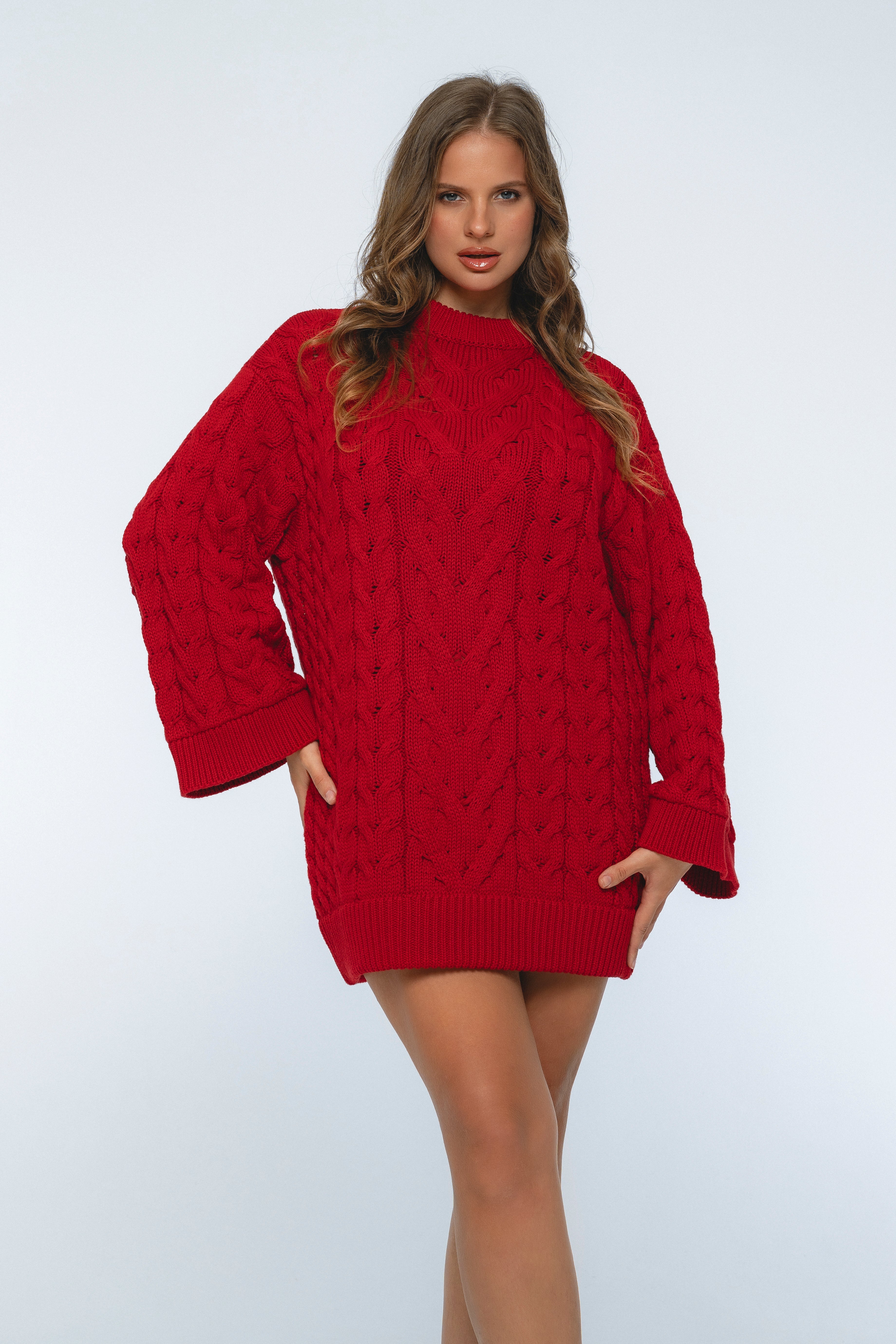 Cozy Cable-Knit Sweater Dress