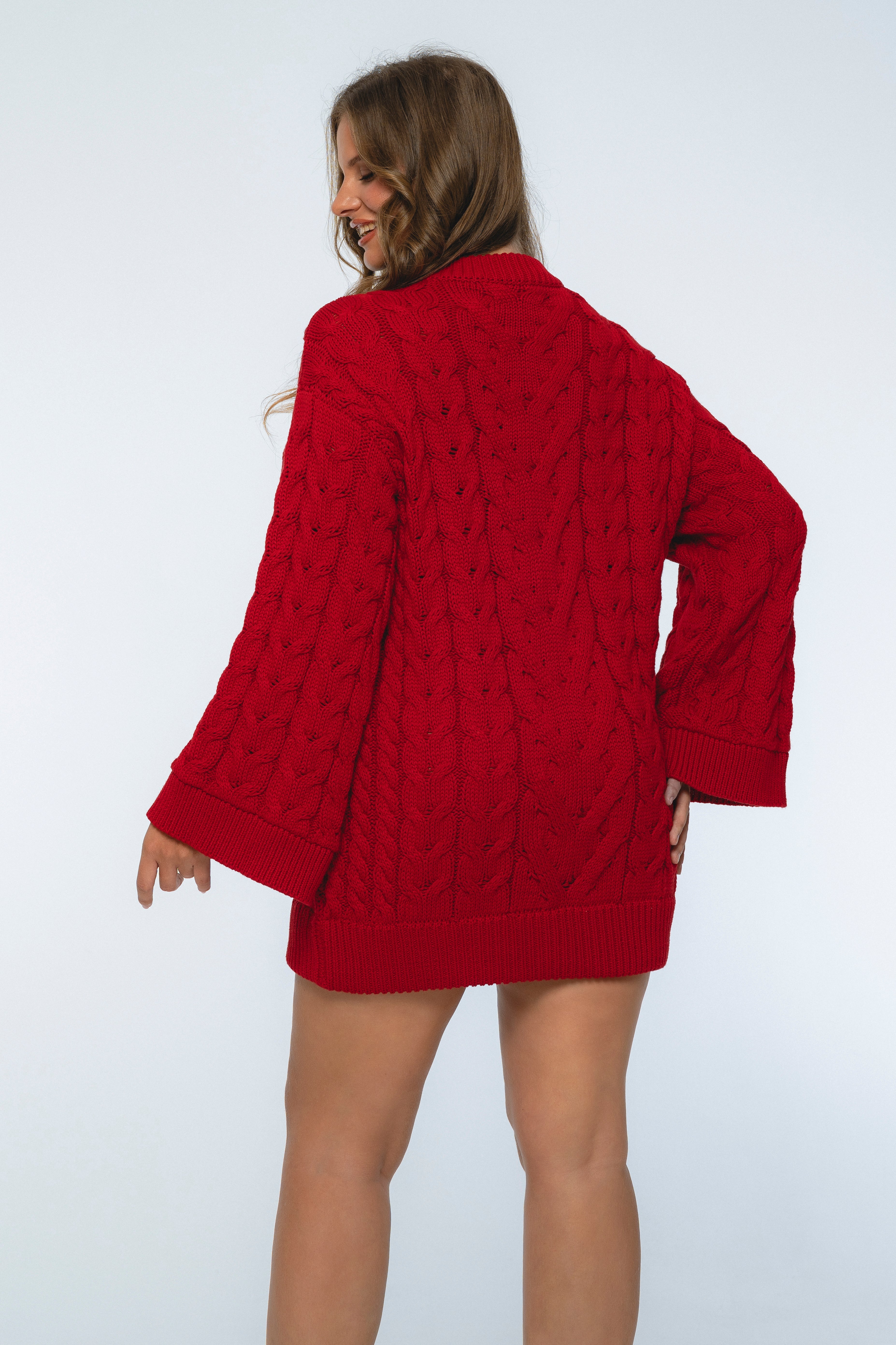 Cozy Cable-Knit Sweater Dress